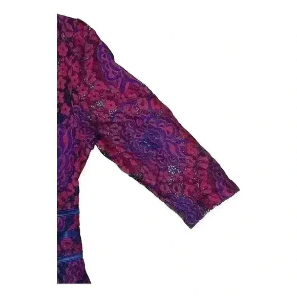 Miusol Magenta & Blue Fit and Flare Lace Dress Small - Picture 6 of 9